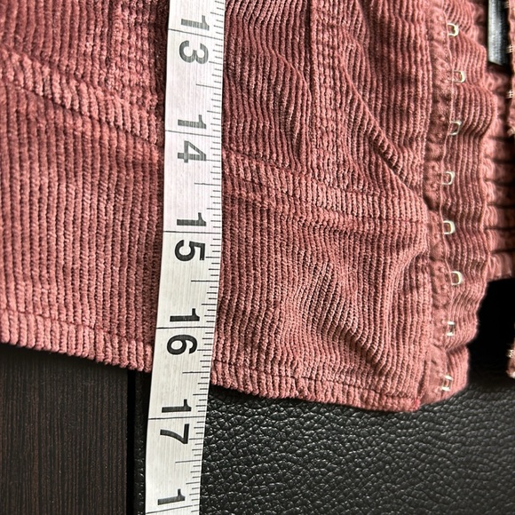 Anthropologie Pilcro Corduroy Corset Top Crop Stretch Back Adjustable Strap Sz 4 - Picture 14 of 14
